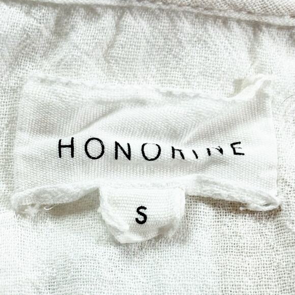 Honorine Cotton Leaf Print Hooded Macadamia White Beige Caftan Small - Picture 4 of 5